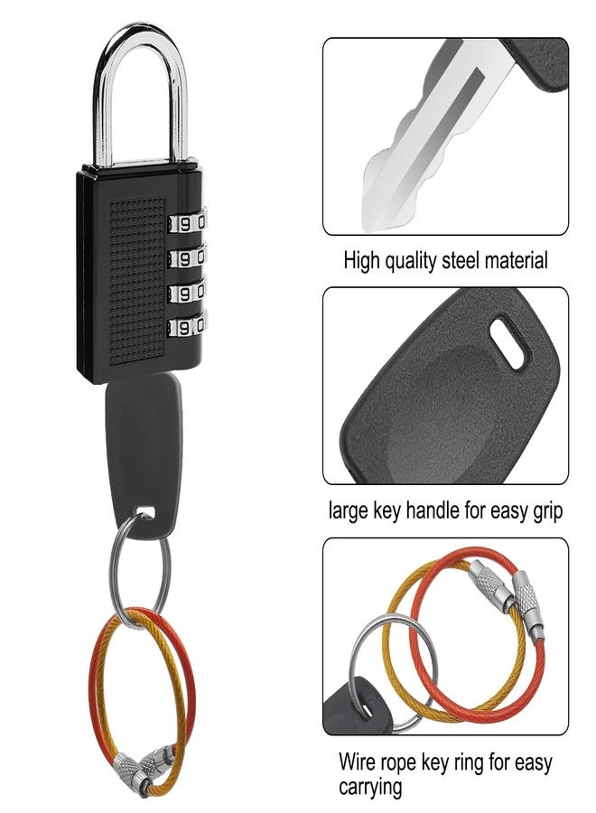 XYQMLY Key for TSA, 2 Pcs Keys for T-S-A 002 007 Master Luggage Lock Keys + 2 Pcs Key Ring + 2 Pcs Wire Keychain, Compatible with Bag Luggage Suitcase Password Locks Repair - Image 4